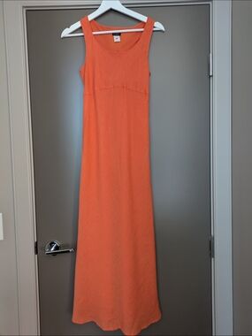 J.Crew Size 2 Petite 100% Linen Orange Maxi Dress